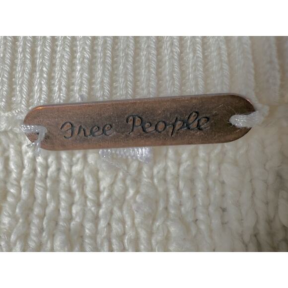 Free People Found My Friend Sweater Sz XS Ivory Terry Cloth Oversized Minimalist - Picture 5 of 14